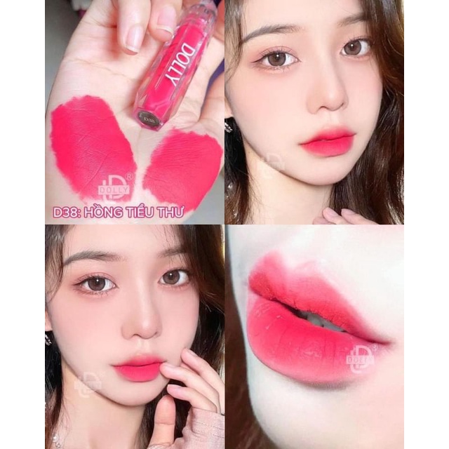 Dolly Longlast! Hồng Hoa Mười Giờ - Son Kem Lì Dolly không chì mềm môi Màu Hồng Hoa 10 Giờ