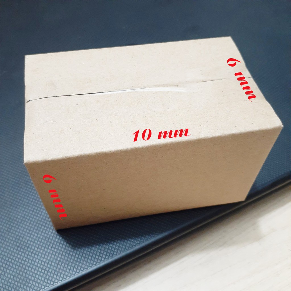 Combo 10 hộp carton 10x6x6 sóng B dầy 3mm cứng cáp chuẩn dùng để gói hàng