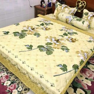 Xả kho bộ 5 món chăn ga gối cotton poly Hàn Quốc