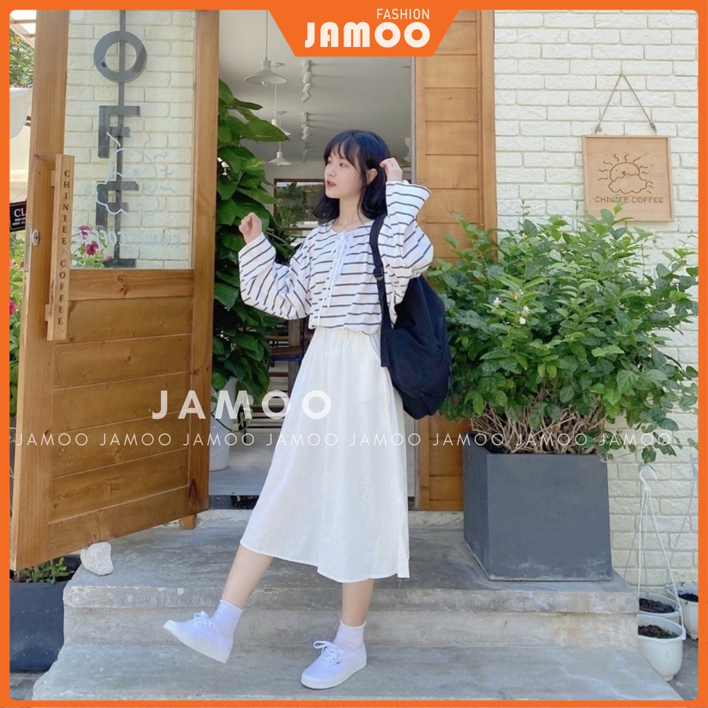 CHÂN VÁY NỮ, CHÂN VÁY ĐŨI HÀN TÚI XẺ JAMOO
