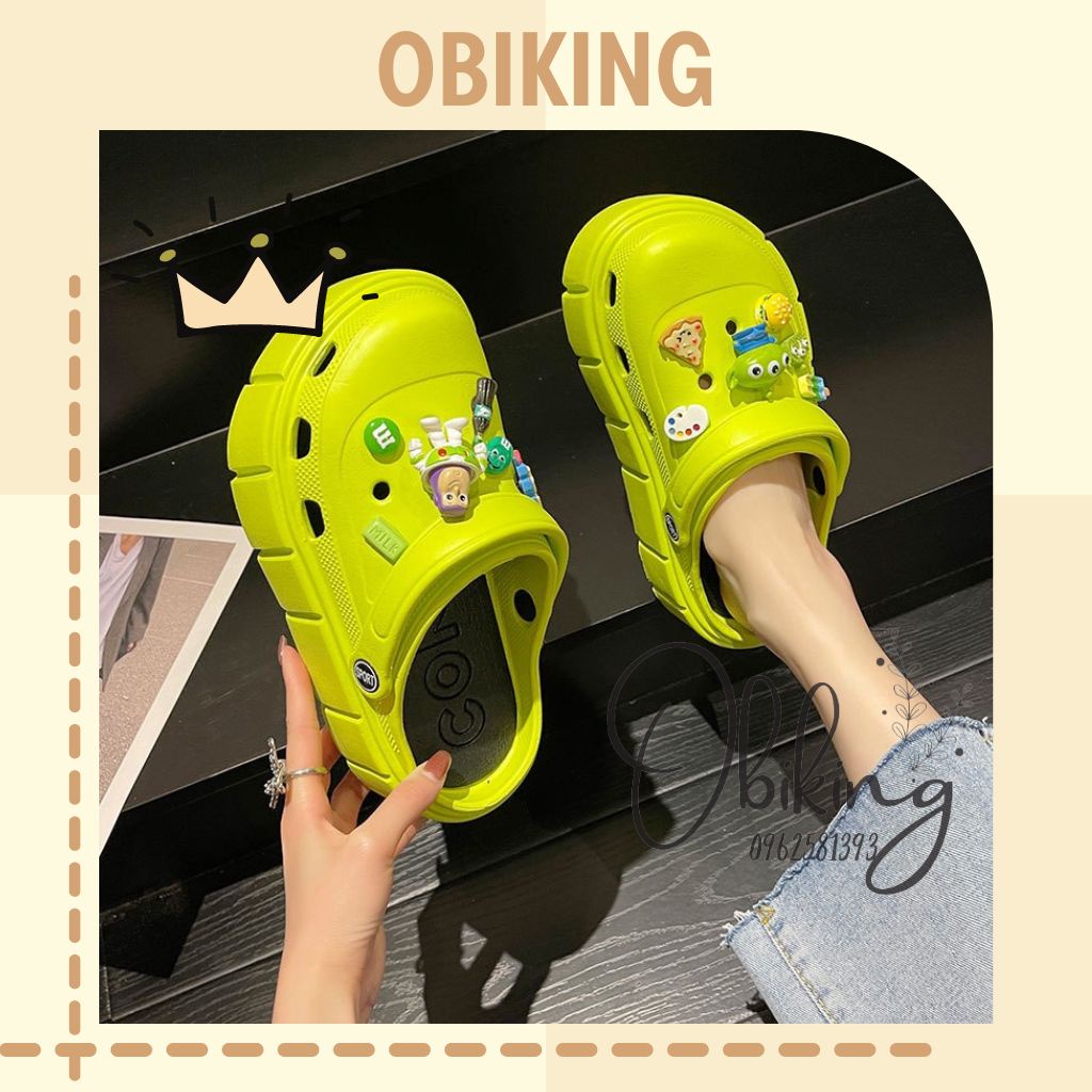 Dép sục cross nữ đế cao siêu nhẹ kèm Sticker phong cách Hàn Quốc