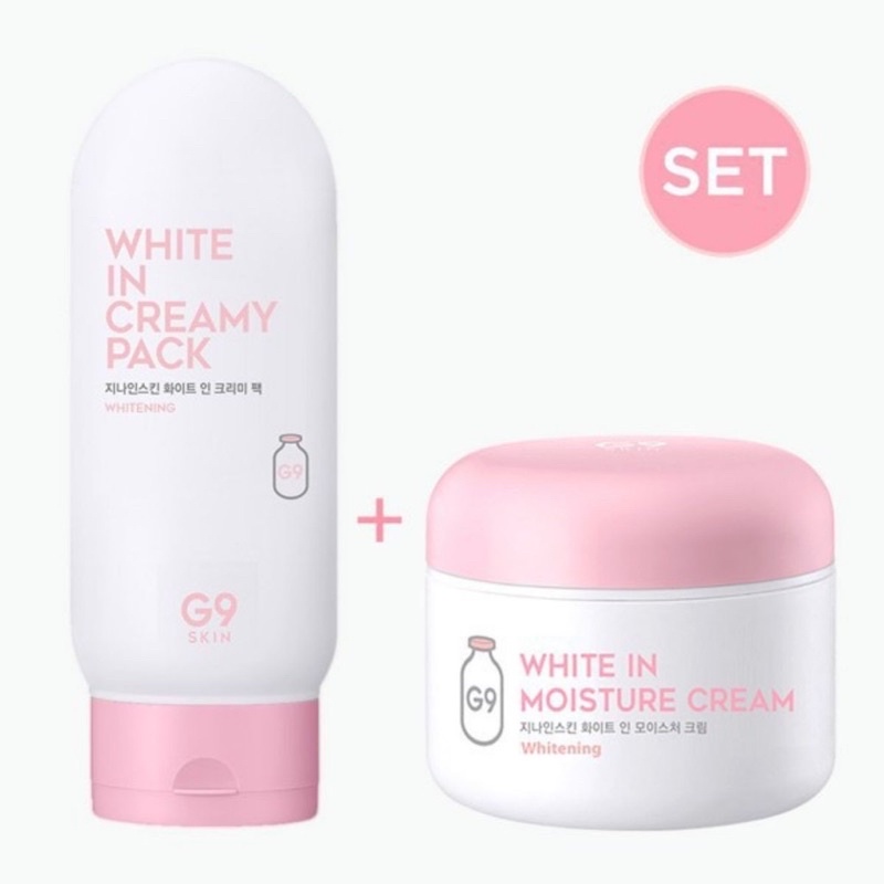 Bộ đôi kem dưỡng trắng da mặt và toàn thân G9 skin white in moisture cream/ white in creamy pack