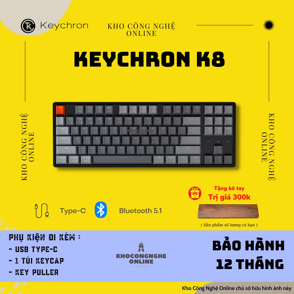 Keychron K8 - Bàn phím cơ Keychron K8 Bluetooth 5.1