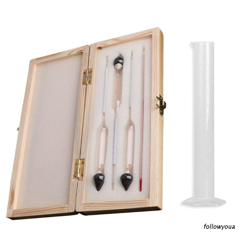 Bộ Dụng Cụ Đo Nồng Độ Cồn Bằng Gỗ Phong Cách Vintage