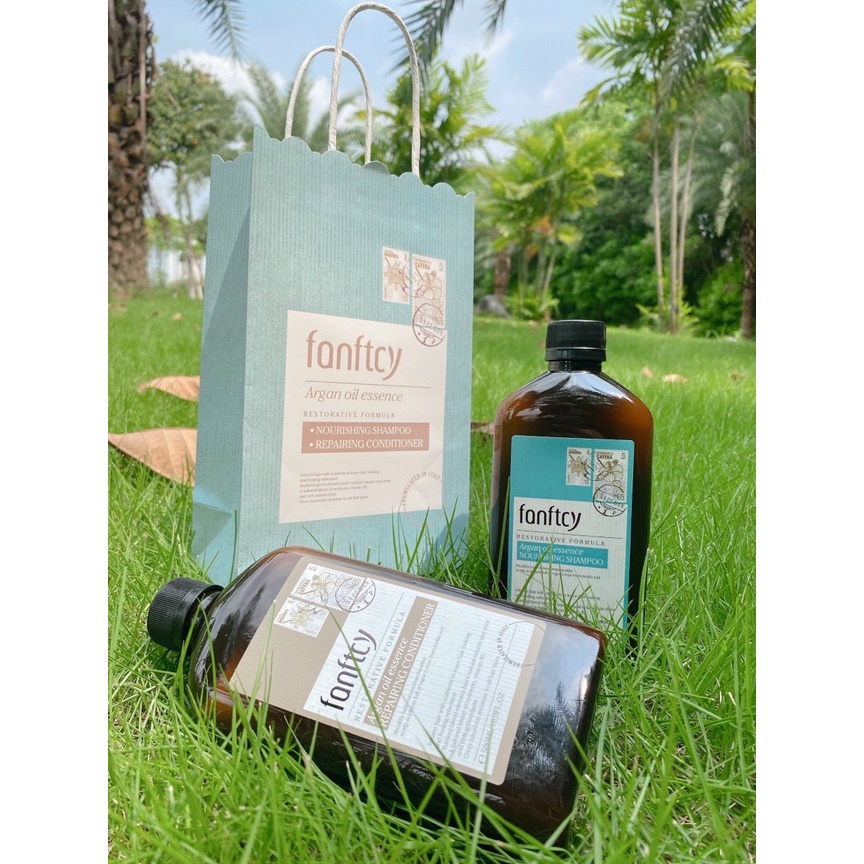 Cặp Dầu Gội Xả FANFFCY 500ml x2 Argan Oil. Chính hãng phục hồi Tóc Khô Hư Tổn giảm gẫy rụng. NK & PP ALYA VIET NAM