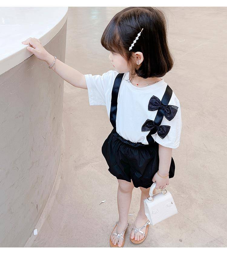 Girls net red suit 2021 new summer dress dress female baby short-sleeved flower fashion shorts trendy children 2-piece set