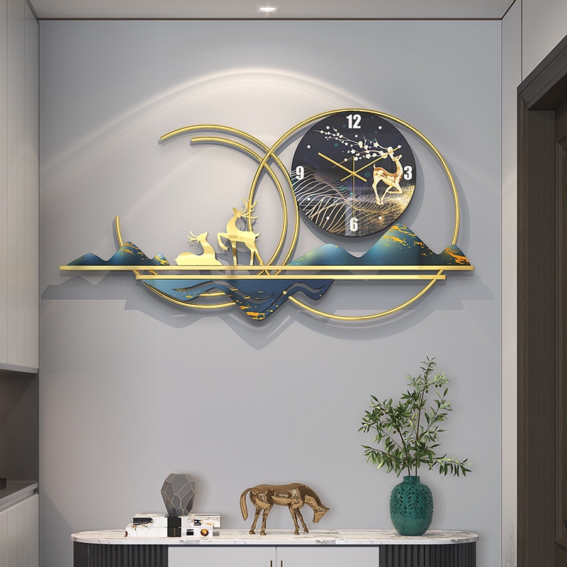 Đồng hồ treo tường hươu độc đáo SENCOM, đồng hồ trang trí decor vòng cá tính nghệ thuật - 090
