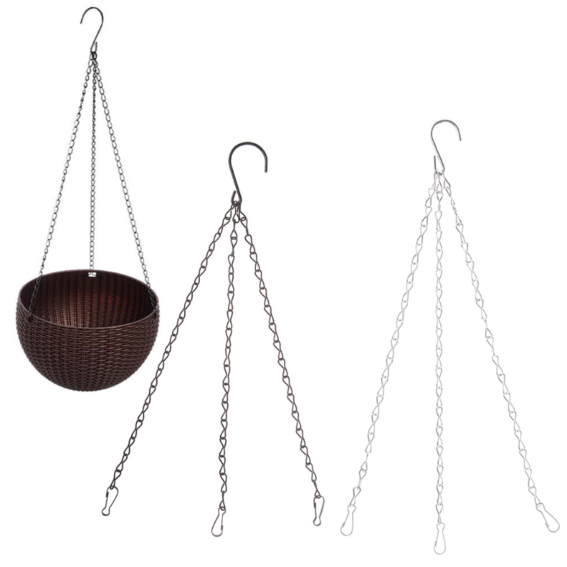 Bộ dây xích 3 móc treo giỏ hoa phụ kiện thay thế trang trí nội thất