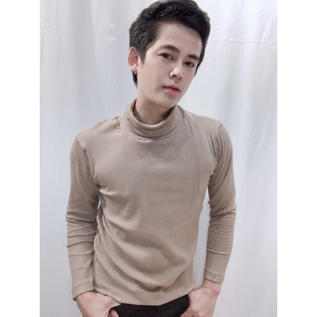 Áo thun gân cổ lọ | BigBuy360 - bigbuy360.vn