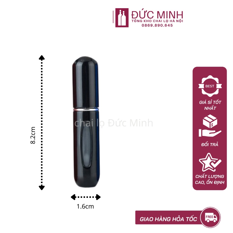 Chai chiết nước hoa mini tự động nhiều màu 5ml siêu tiện lợi [Giá sỉ/ Lẻ]