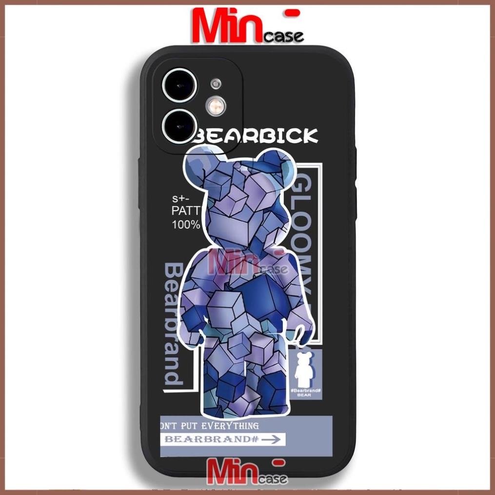 Ốp lưng iPhone Gấu Bear Cute cạnh viền vuông silicon mềm dẻo cho iphone 6/6s/7/8/X/Xr/XS/11/12/13 Pro Plus Max