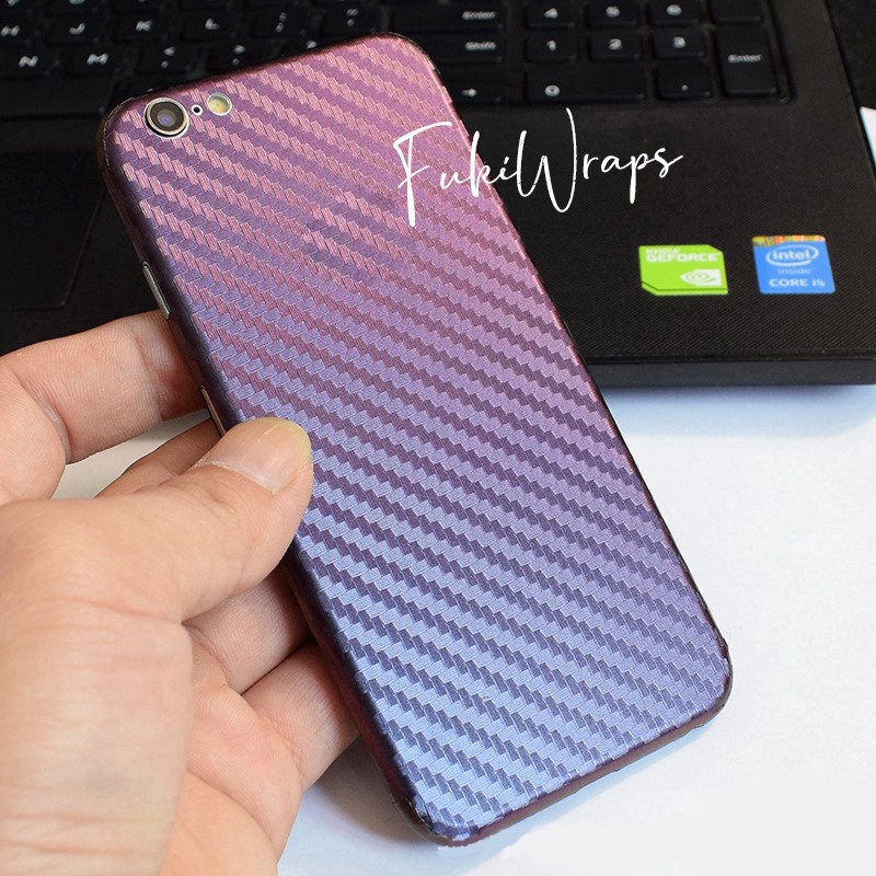 Tấm Dán Skin mặt sau Carbon Chuyển Sắc Full Viền Dành cho 13prm , 12prm , 11prm , x , xsm , 6p , 7p , 8p - FukiShop