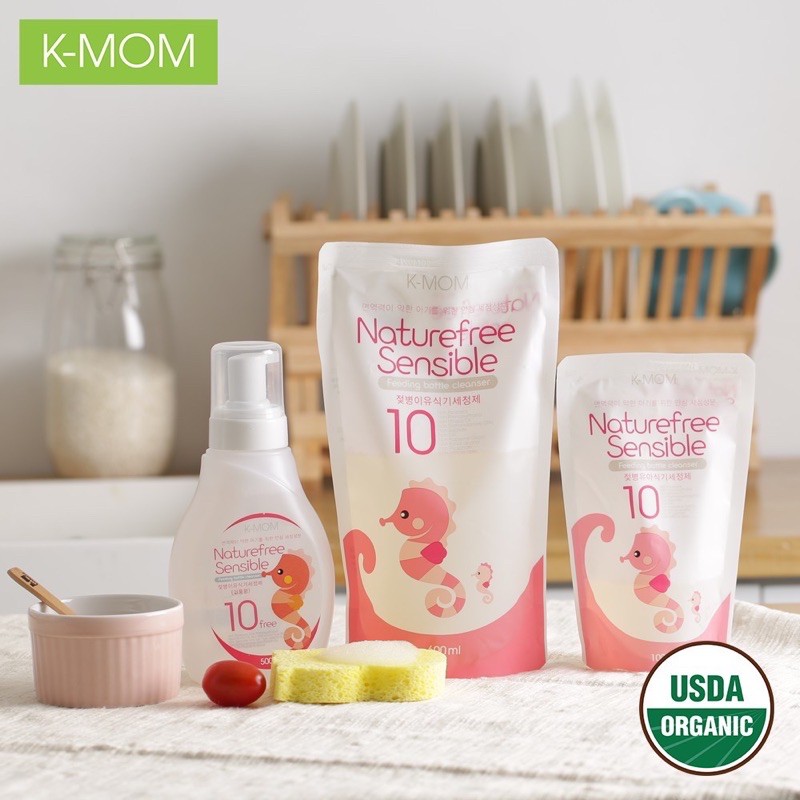 Dung Dịch Rửa Bình &amp; Rau Quả Hữu Cơ Tự Nhiên K-MOM 500ML