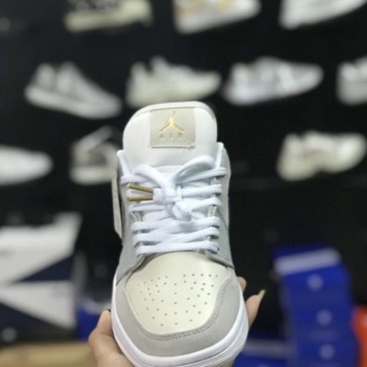 giayvadep Giày Thể Thao 𝐉𝐨𝐫𝐝𝐚𝐧 Xám Xanh Paris Cổ Thấp, Giày Sneaker JD Low Xám Gót Xanh Nam Nữ Mới Nhất - Full B