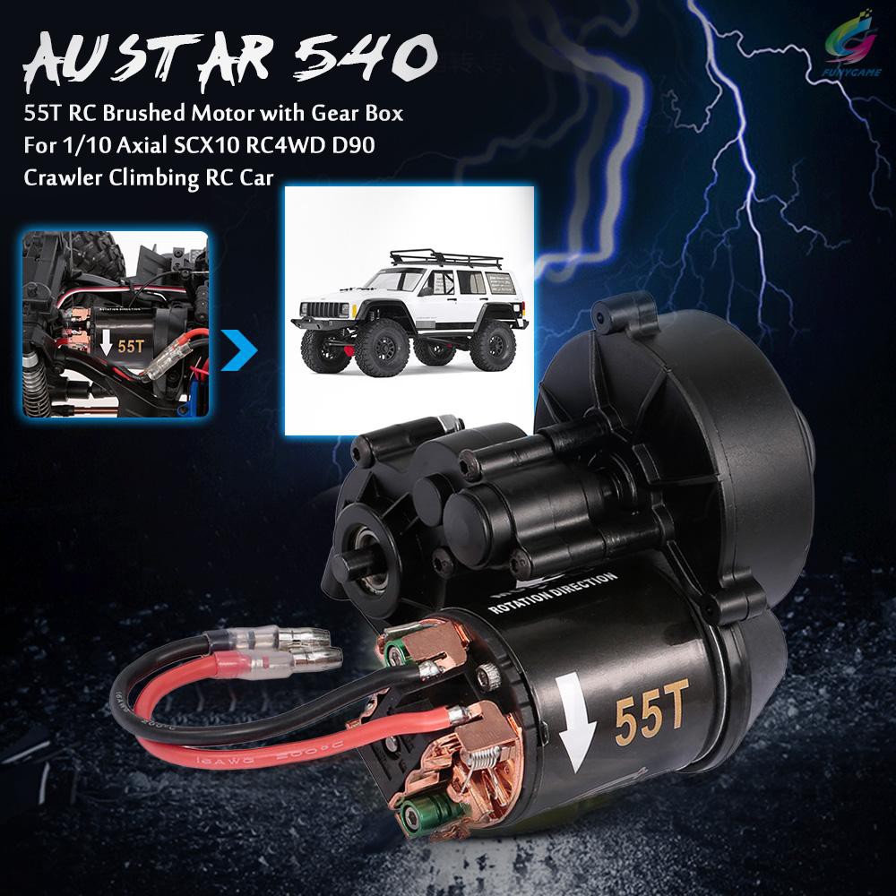 AUSTAR 540 55T RC Brushed Motor with Gear Box for 1/10 Axial SCX10 RC4WD D90 Crawler Climbing RC Car