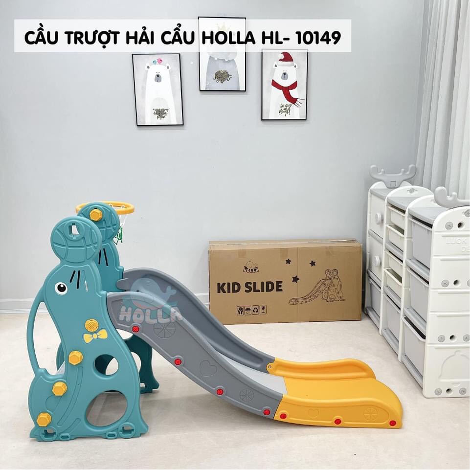 CẦU TRƯỢT ĐƠN - BÓNG RỔ HẢI CẨU CAYABE HOLLA CHO BÉ MÀU XANH LÁ