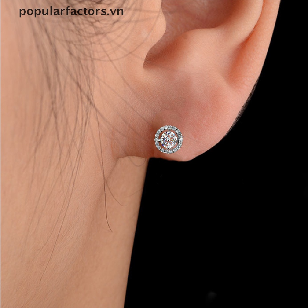 Bông Tai Tròn Đính Đá Zircon Phong Cách Vintage Dành Cho Nữ