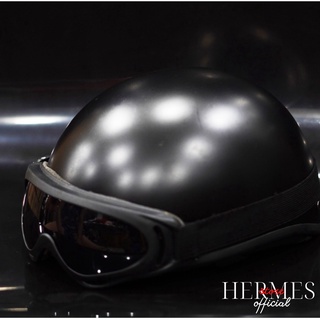 Nón mũ bảo hiểm xe máy nam nữ nửa đầu CHÍNH HÃNG CAO CẤP BAO ĐẬP Hali có kính UV | MÀU SƠN NHÁM By Hermes Helmet
