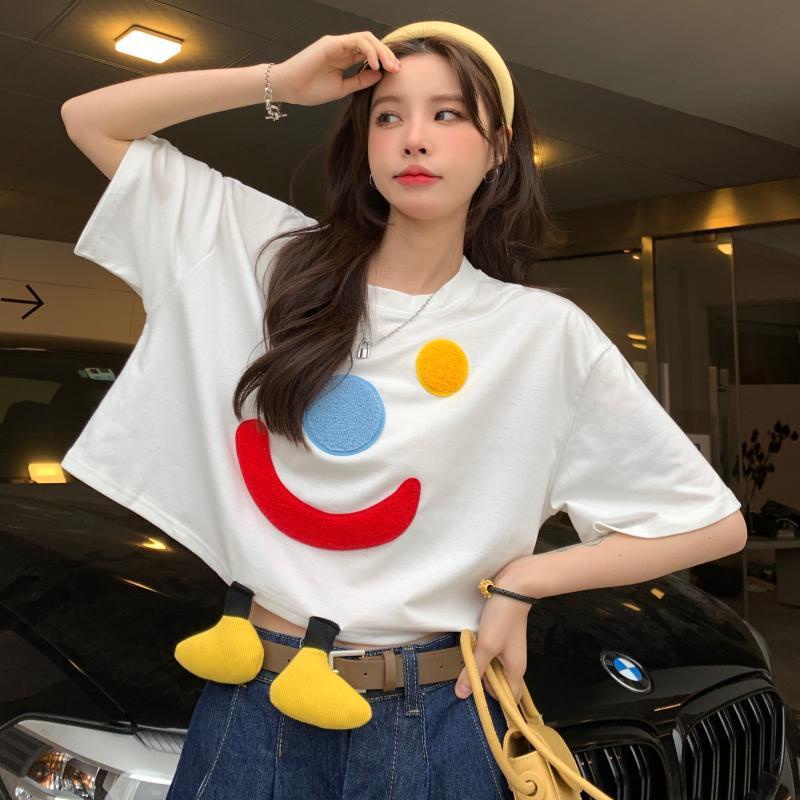 Áo Thun Cotton Ngắn Tay Thời Trang Mùa Hè 2022 Mới Cho Nữ