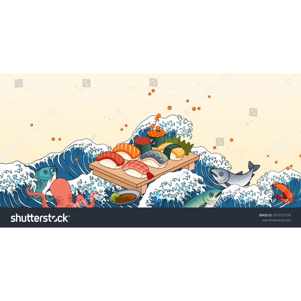 Tranh lụa 3d Quán ăn Phòng trà phong cách Nhật Bản QAPTNB-07