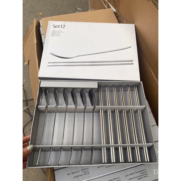🇩🇪Set 12 đũa và thìa inox WMF ( kèm hộp sang chảnh)