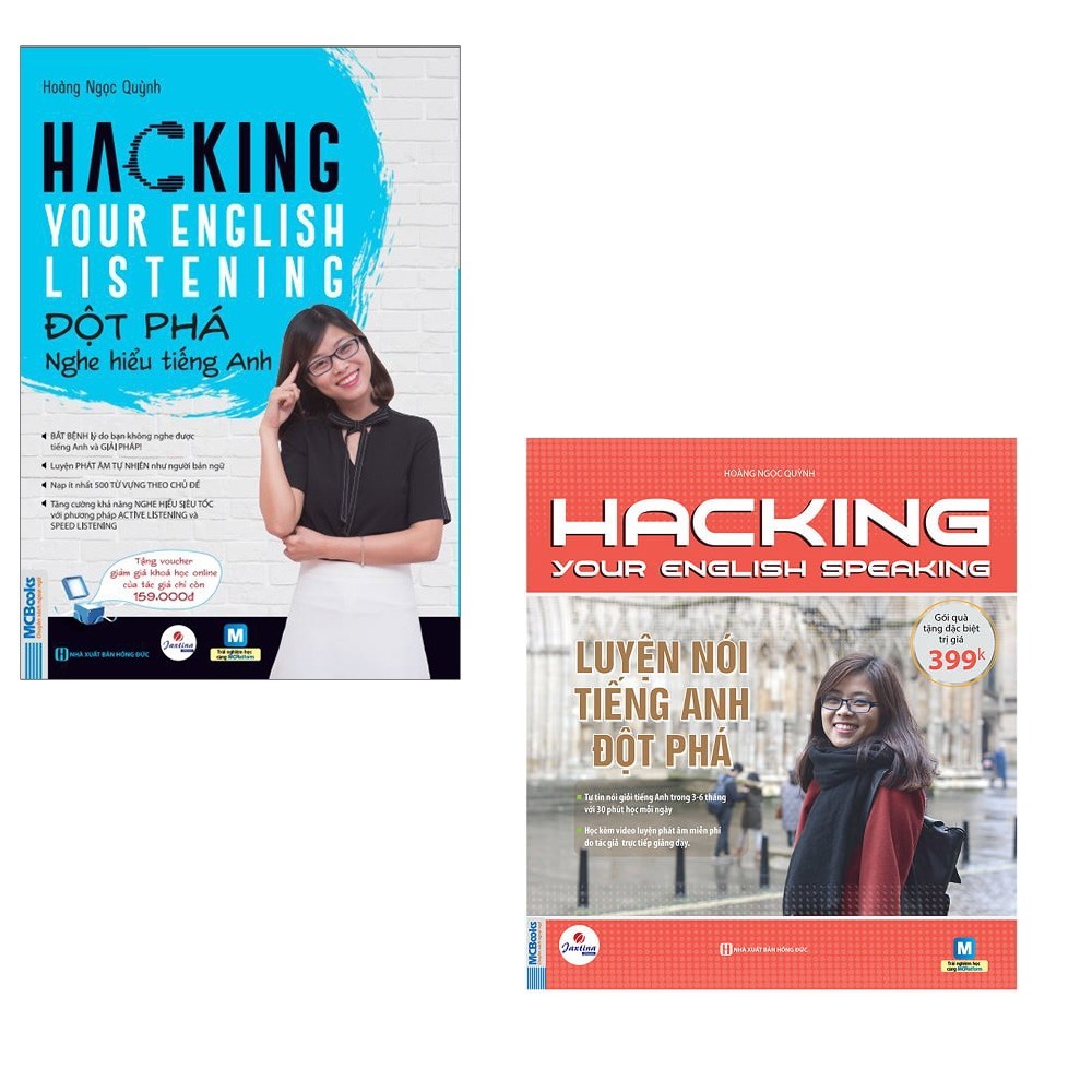 Sách MCBooks - Combo Hacking Your English Listening + Speaking (Đột phá nghe hiểu TA + Luyện nói TA đột phá)