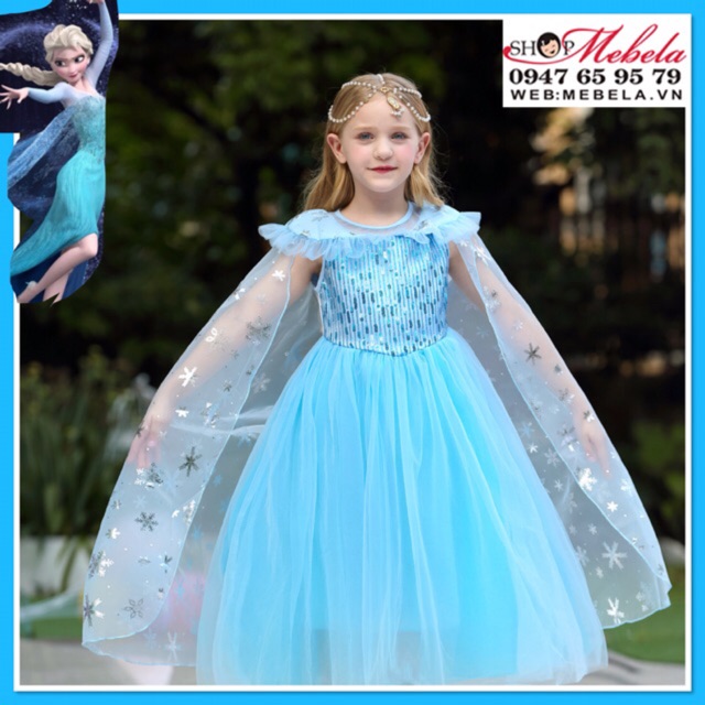 🎀 Váy công chúa Elsa cho bé có clip và ảnh thật 13-31kg