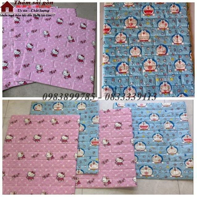 [70cm x 77cm- dày 5mm] XỐP DÁN TƯỜNG HOẠT HÌNH DORAEMOM, HELLOKITTY