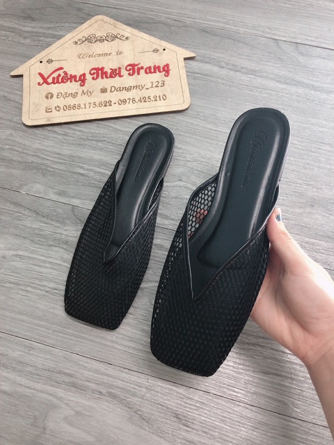 Free Ship Sục lưới nữ - Dép lưới - sục lưới mũi vuông đế bệt