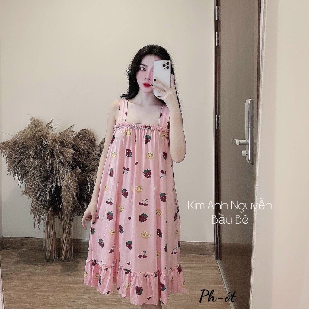 váy bầu 2 dây [ FREESHIP] freesize