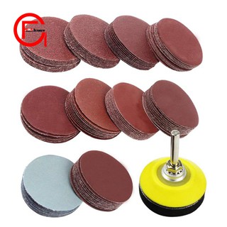 Bộ 100 đĩa chà nhám hình tròn 2inch kèm đệm dán và trục cố định gắn máy khoan tiện dụng