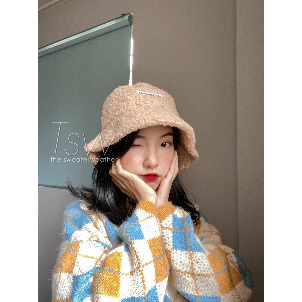 Mũ bucket lông cừu