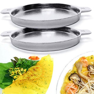 Bộ 2 Chảo Gang 15cm Làm Bánh Xèo Quảng, Chiên Trứng, Bánh Rán Chống Bể