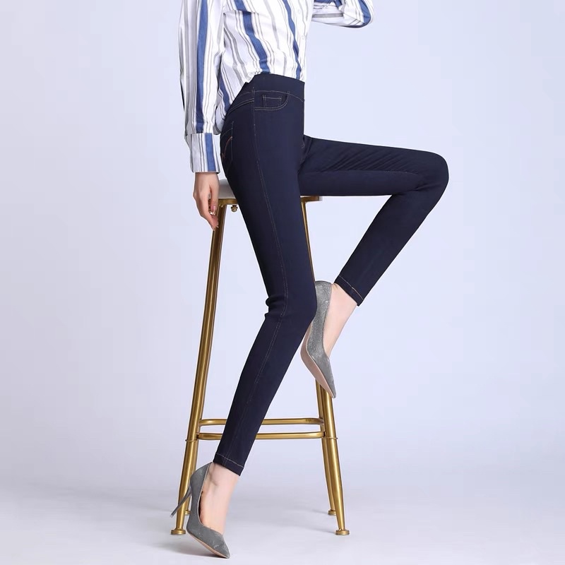 Quần Giả Jean dài quần giả bò dài chất thun dày dặn co giãn 4 chiều,thấm hút mồ hôi cạp cao dễ kết hợp đồ [Hàng Cao Cấp] | BigBuy360 - bigbuy360.vn