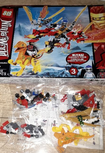 Lắp ráp 1 hộp LegoNinja Rồng khổng lồ đi săn khủng long 82205 có trên 170 chi tiết bằng nhựa ABS