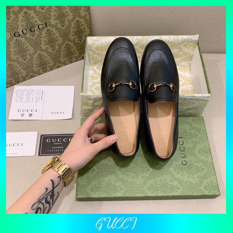 Giày Lười GUCCI Chất Liệu Da Bò Cao Cấp Phong Cách Ý Cho Nữ