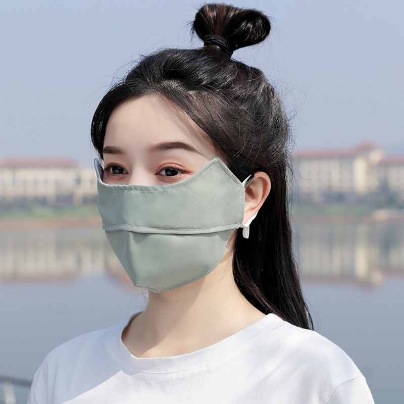 Khẩu Trang cotton Lụa Lạnh Mỏng Chống Nắng Thời Trang Cho Nam Nữ