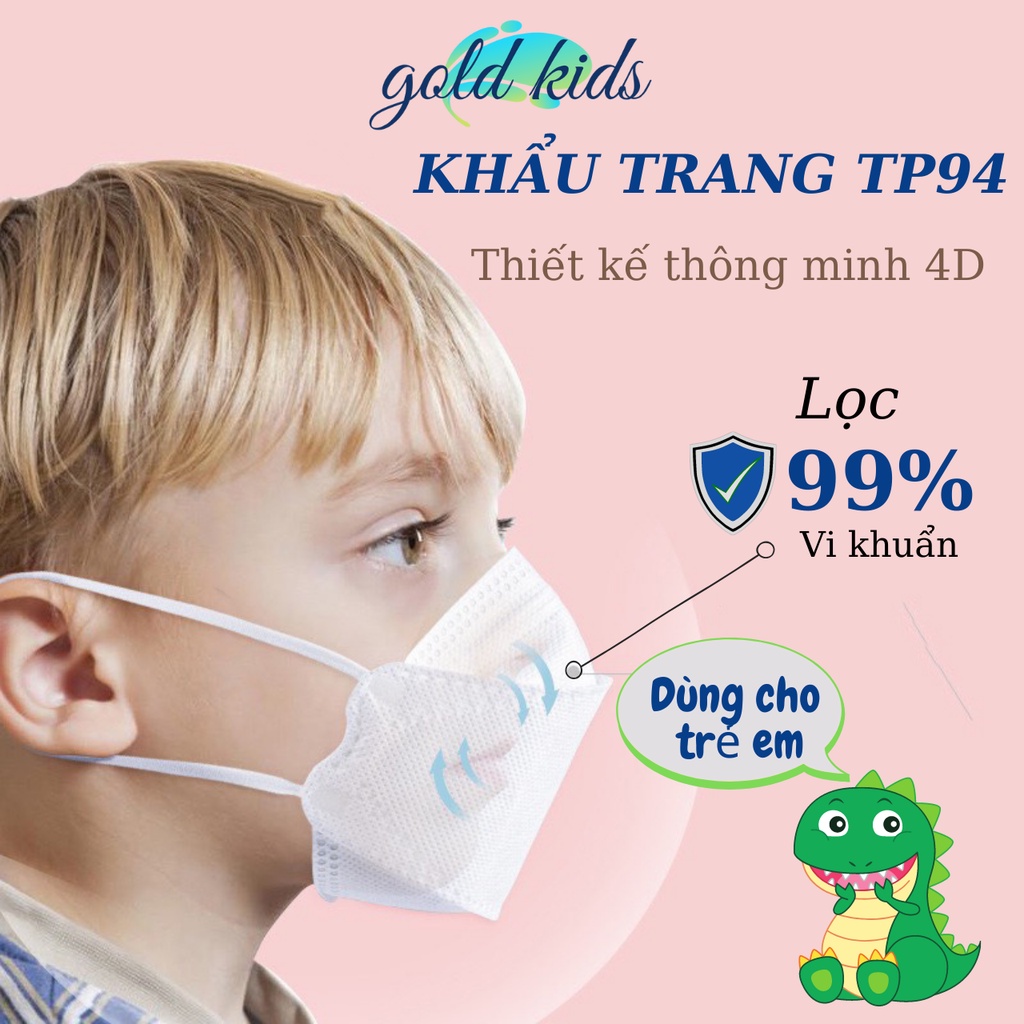 khẩu Trang Trẻ Em 4 Lớp Kháng Khuẩn Ngăn Giot Bắn, Bụi, Tia UV, Set Tui Zip 10 Chiếc Tiện Dụng