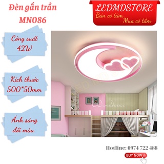 Đèn LED ốp trần MN086 sáng đổi màu, trang trí phòng ngủ, phòng khách theo phong cách lãng mạn BH 12 tháng