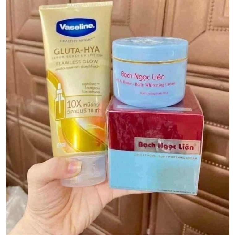 COMBO KEM TRẮNG DA TOÀN THÂN BẠCH NGỌC LIÊN MIX VASELINE THÁI LAN