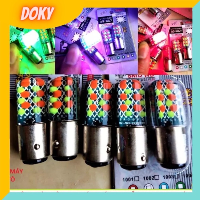 Đèn hậu nháy đổi 2 màu xanh đỏ liên tục, Đèn led nháy đổi màu đẹp, DÙNG ĐIỆN BÌNH.