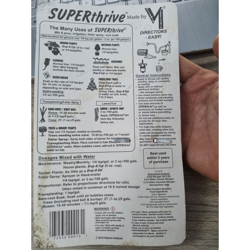 Superthrive kích thích sinh trưởng cho hoa Lan và các loại cây khác (chai 60ml)