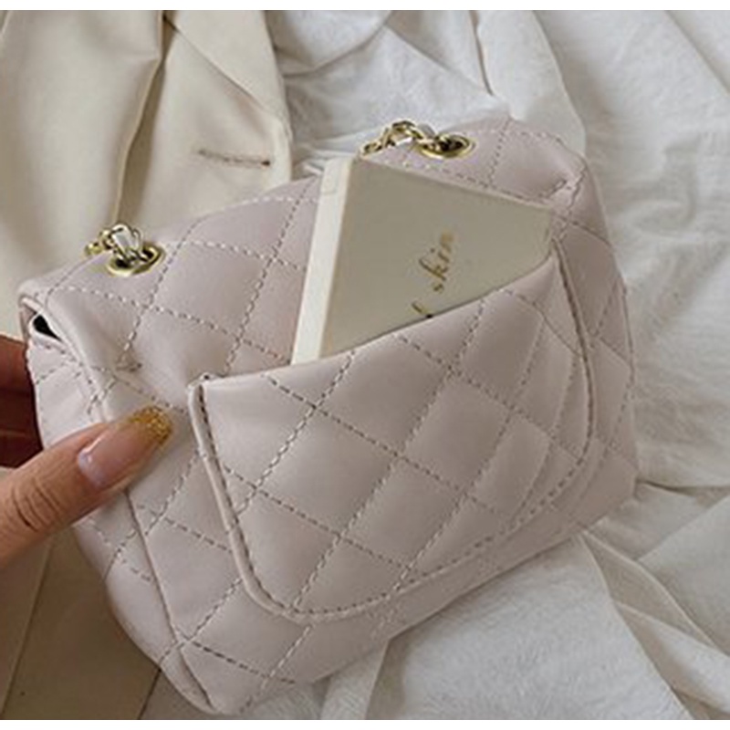 Ielgy Túi Xách Dây Xích Bóng Vàng Kim Cương Nhỏ Cho Nữ