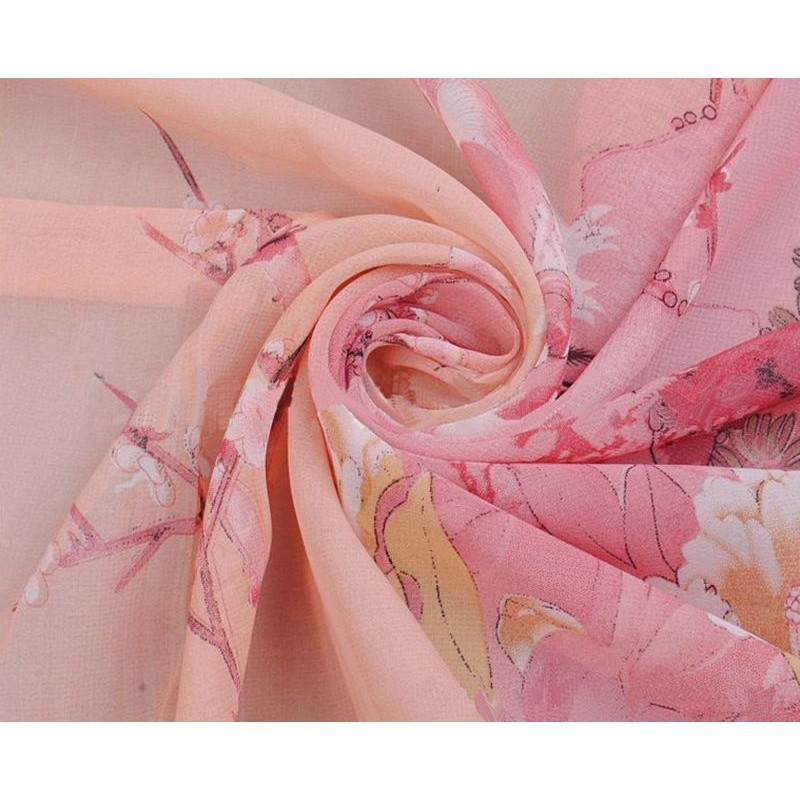 Khăn quàng cổ chiffon in họa tiết khung cảnh cho nữ