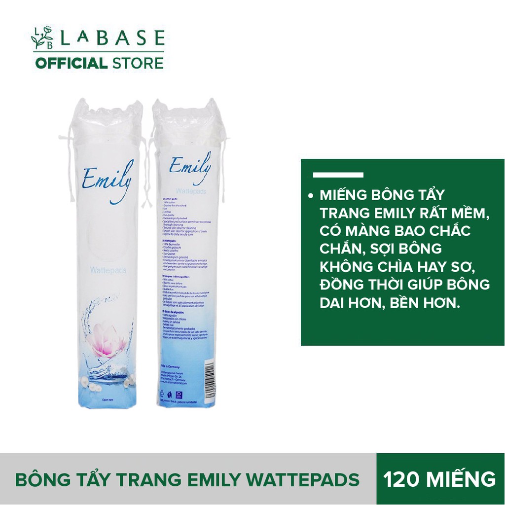 Bông tẩy trang Emily Wattepads Gói 120 miếng