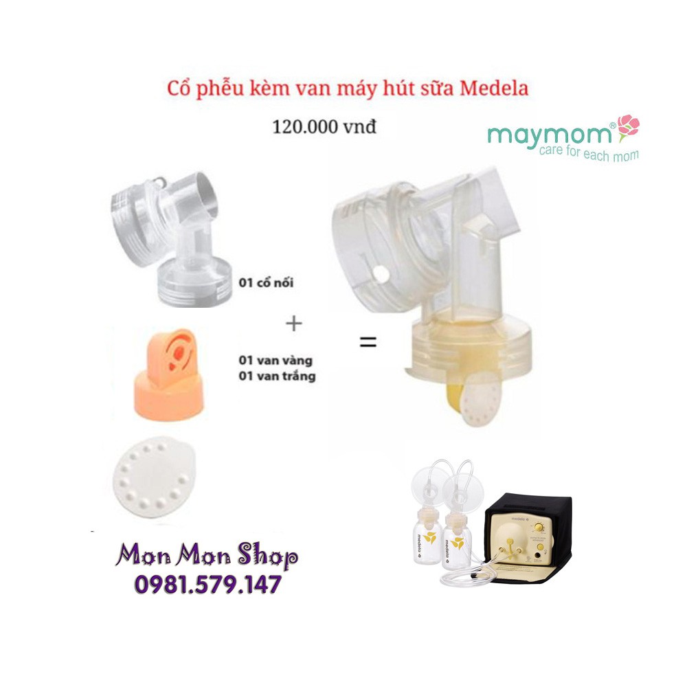 Cổ nối phễu tương thích máy hút sữa Medela và bình cổ hẹp tiêu chuẩn - sản xuất bởi Maymom