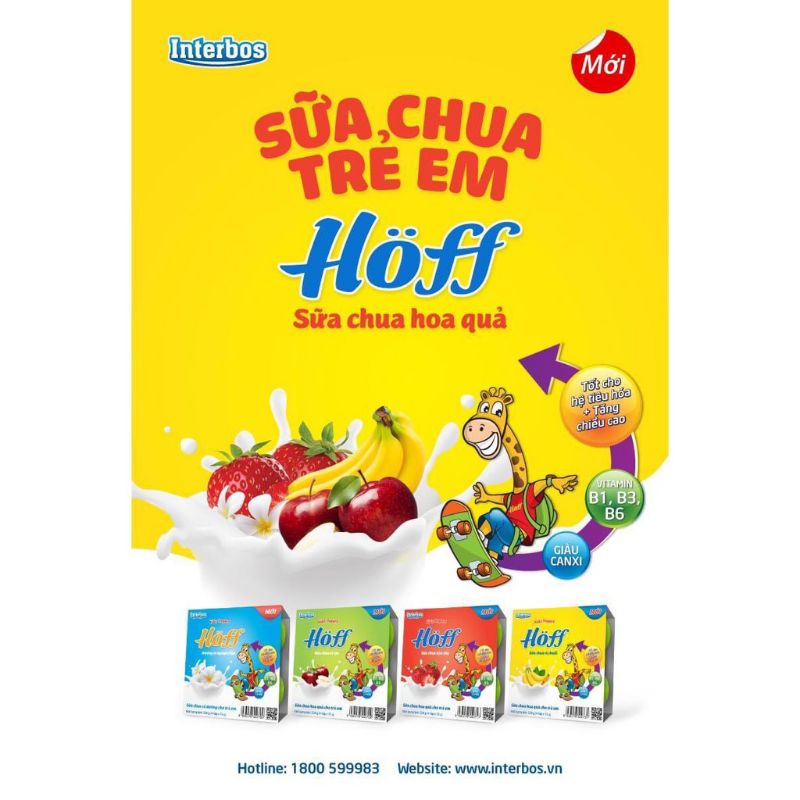 Sữa chua Hoff 1 lốc 4 hộp date 2024 mới nhất