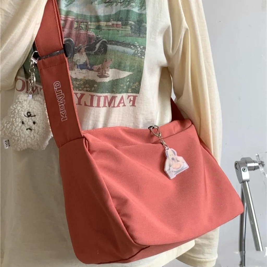 Túi Xách Màu Trơn Cỡ Lớn Thời Trang Retro Hàn Quốc Cho Nữ