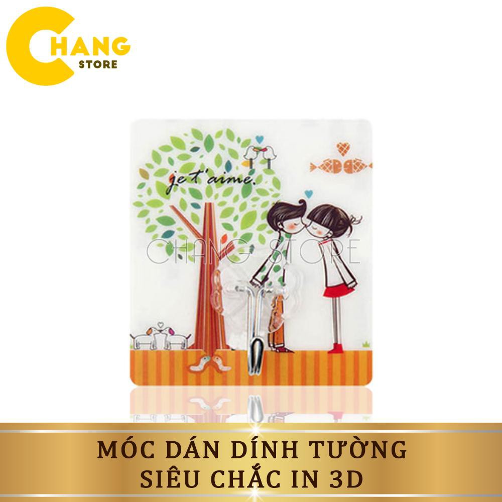 Móc Dán Tường Treo Đồ Họa Tiết 3D Siêu Dính Chịu Lực Tốt