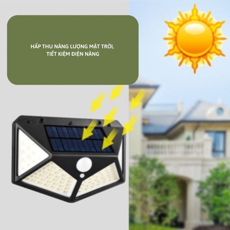 Đèn led cảm ứng tự động năng lượng mặt trời 3 chế độ siêu sáng chống nước MIIBOOSHI D5.037